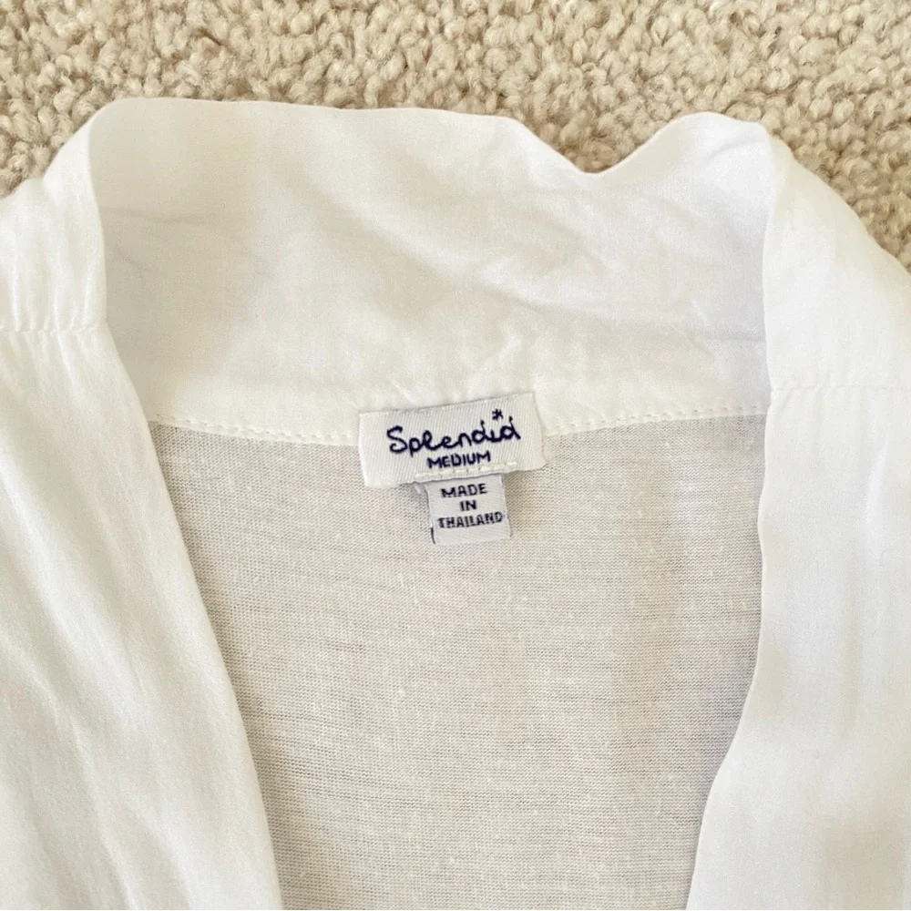 Splendid Women’s V-neck Sleeveless White Top - Picture 5 of 6